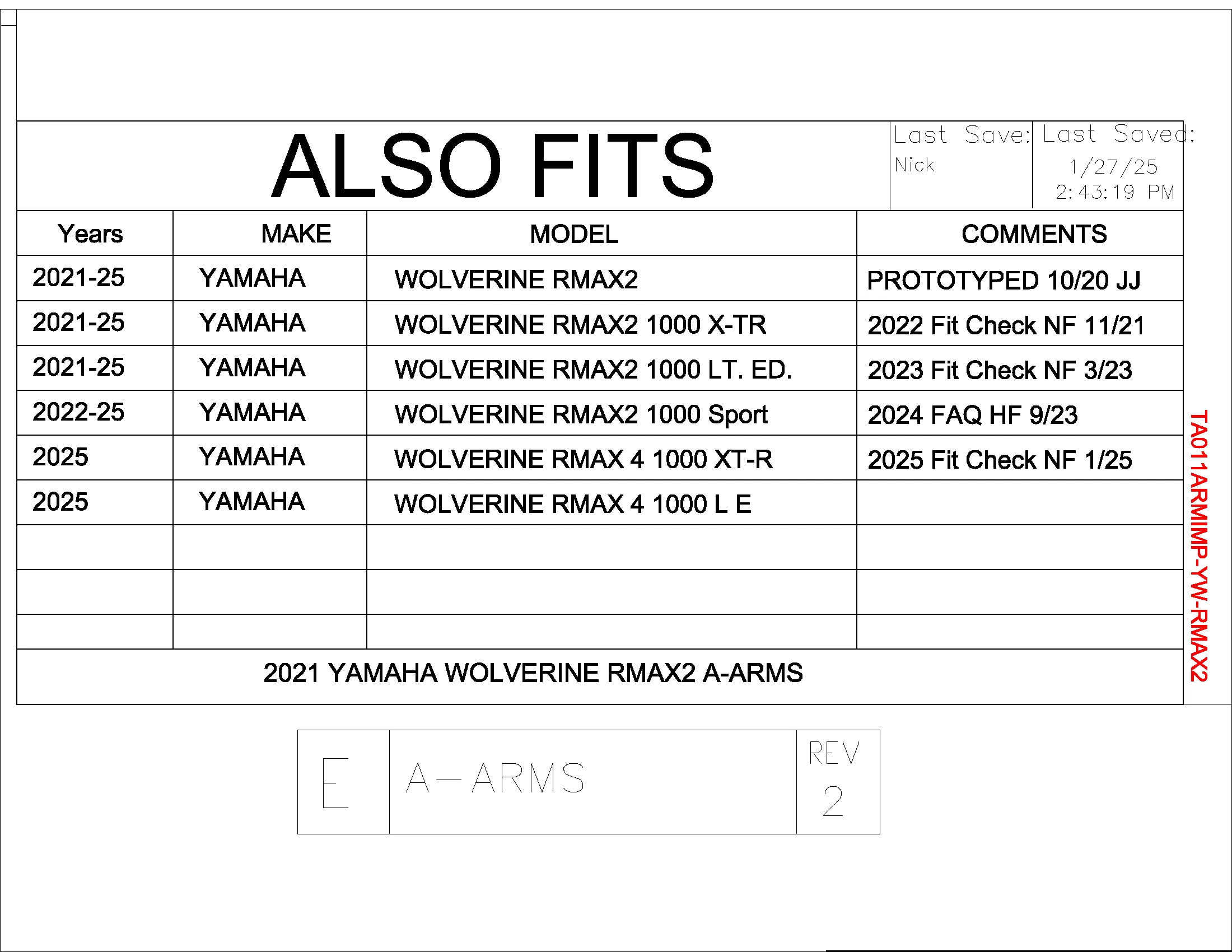 Trail Armor 2021 - 2024 Yamaha Wolverine RMAX2, RMAX2 1000 X-TR, RMAX2 1000 LT Edition, RMAX2 1000 Sport, 2025 RMAX4 1000 XT-R, RMAX4 1000 Limited Edition iMpact A-Arm Guards