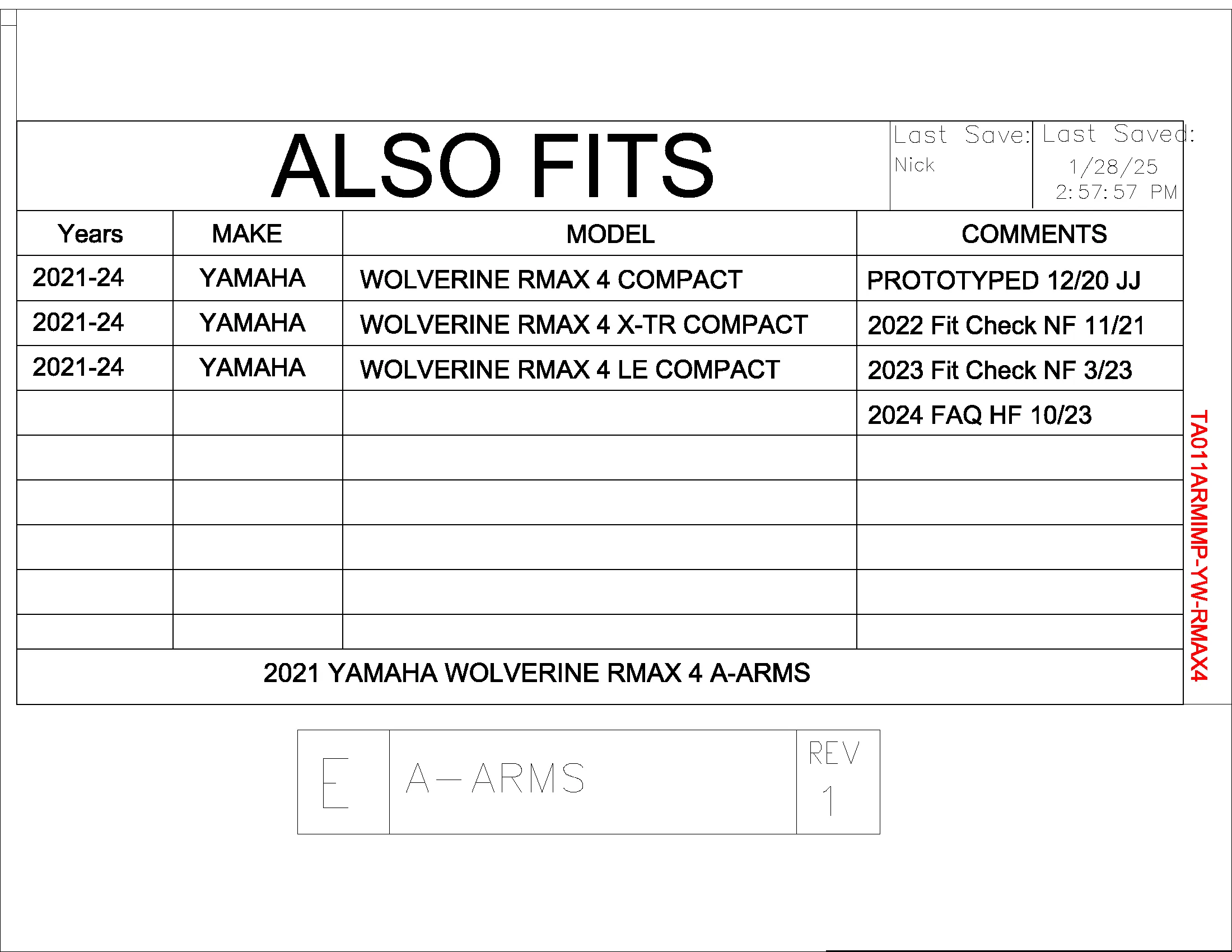 Trail Armor Yamaha Wolverine RMAX4 Compact, RMAX4 1000 Compact X-TR, RMAX4 Compact 1000 LT Edition iMpact A-Arm Guards 2021 - 2024