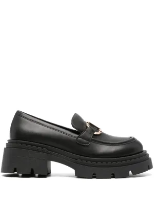 TWINSET Oval T logo-plaque loafers