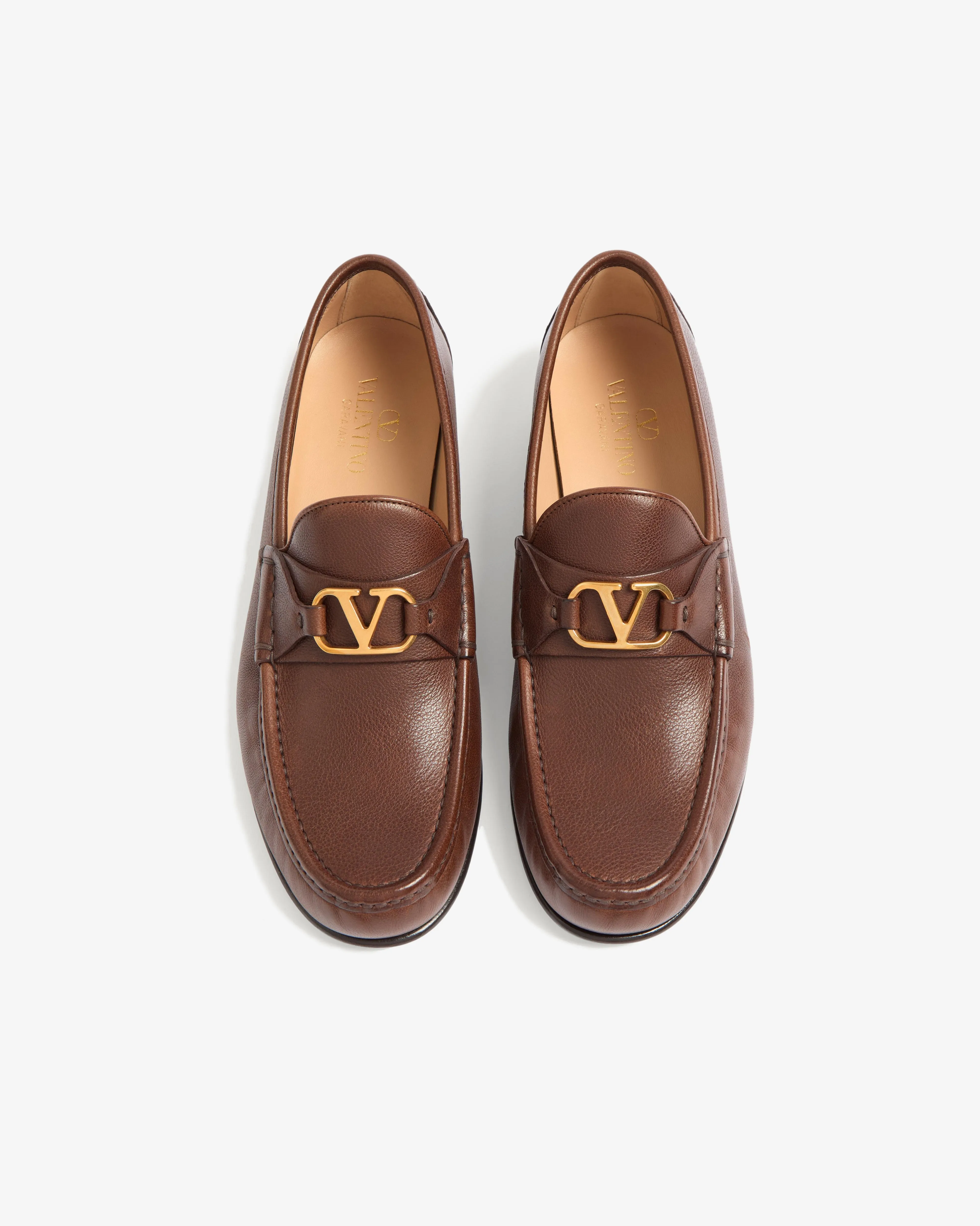Valentino - Men's VLogo Signature Buffalo Loafers - (Bark Brown)