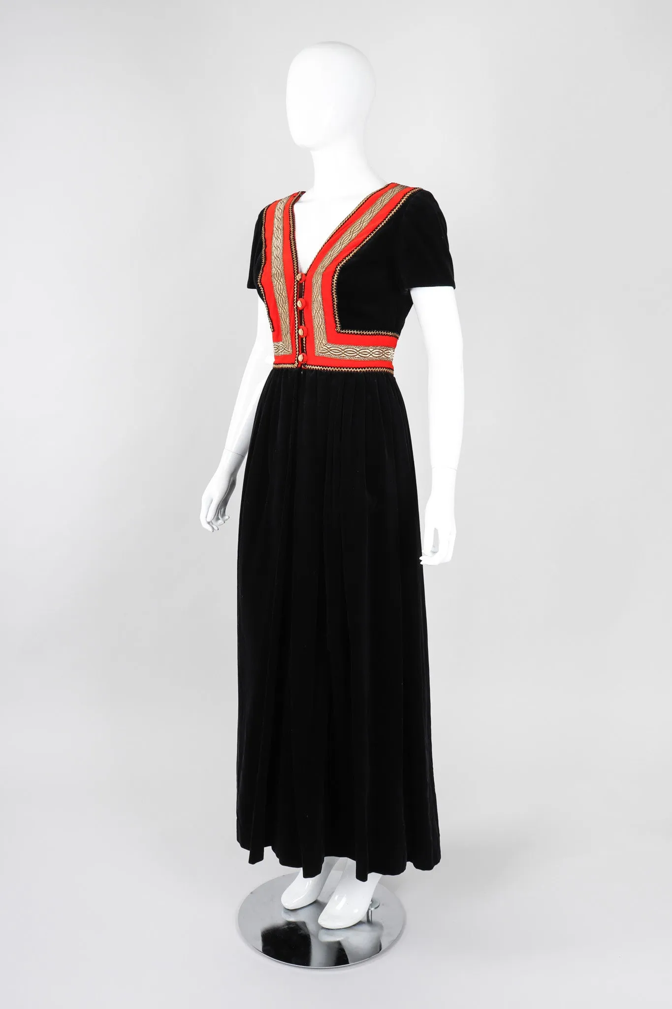 Velvet Peasant Dress