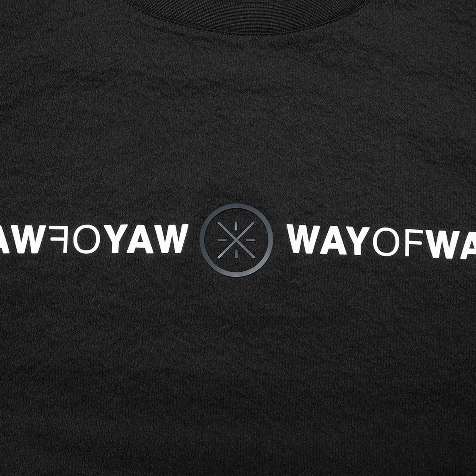 Wade Mirrored Logo Seersucker T-Shirt - Black