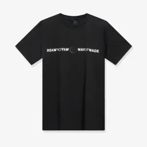 Wade Mirrored Logo Seersucker T-Shirt - Black