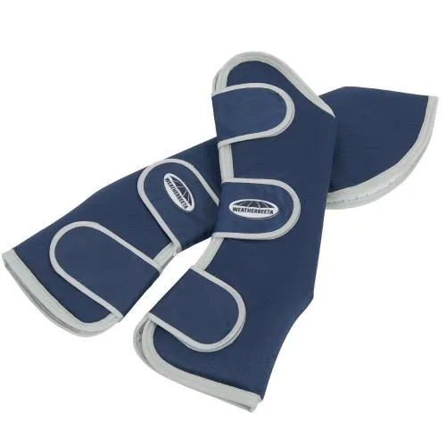 Weatherbeeta Wide Tab Long Travel Boots Navy/Silver