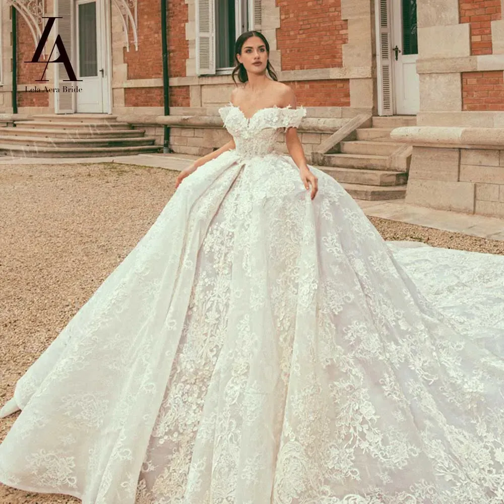 Wedding Dresses for women Appliques Royal Train Princess