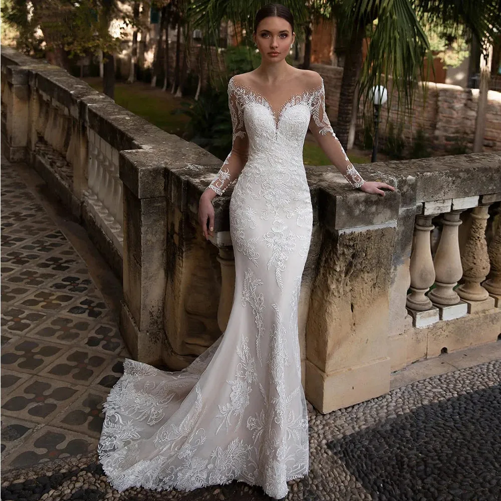 Wedding Guest Dresses: Wedding Dress For Bride Detachable Royal Train Button