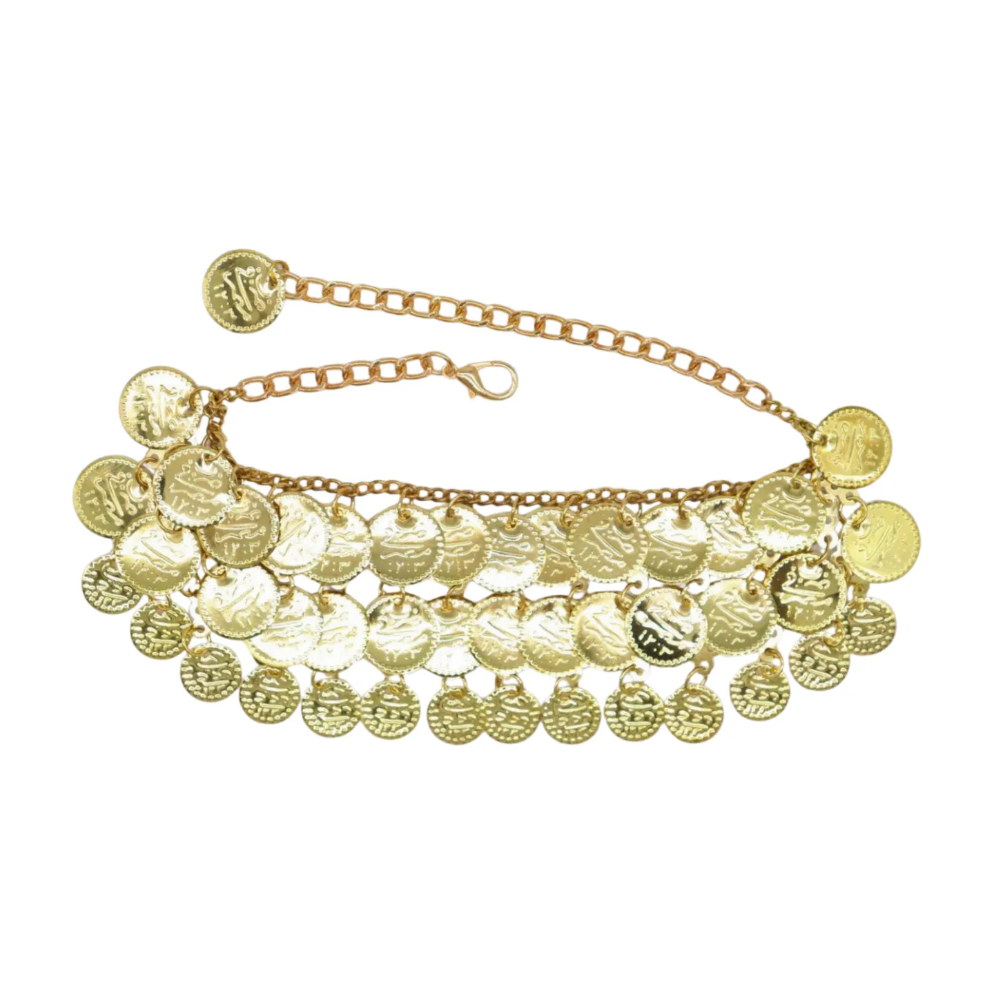 Women Gold Metal Chain Boot Bracelet Shoe Anklet Ethnic Coin Charms