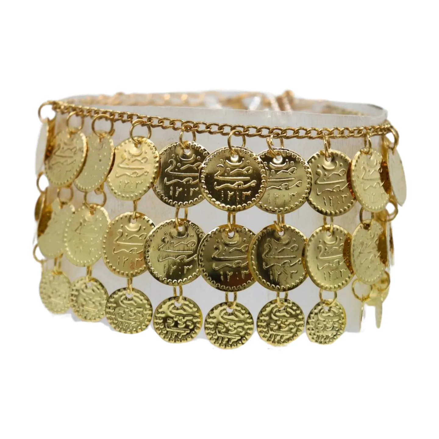 Women Gold Metal Chain Boot Bracelet Shoe Anklet Ethnic Coin Charms