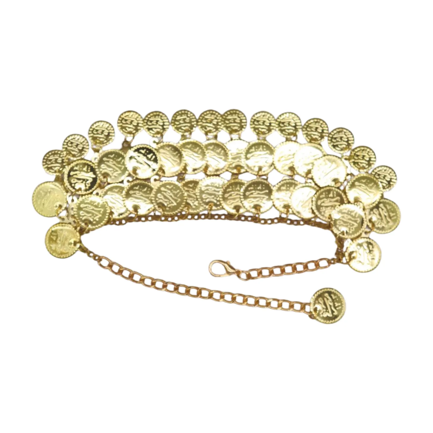 Women Gold Metal Chain Boot Bracelet Shoe Anklet Ethnic Coin Charms