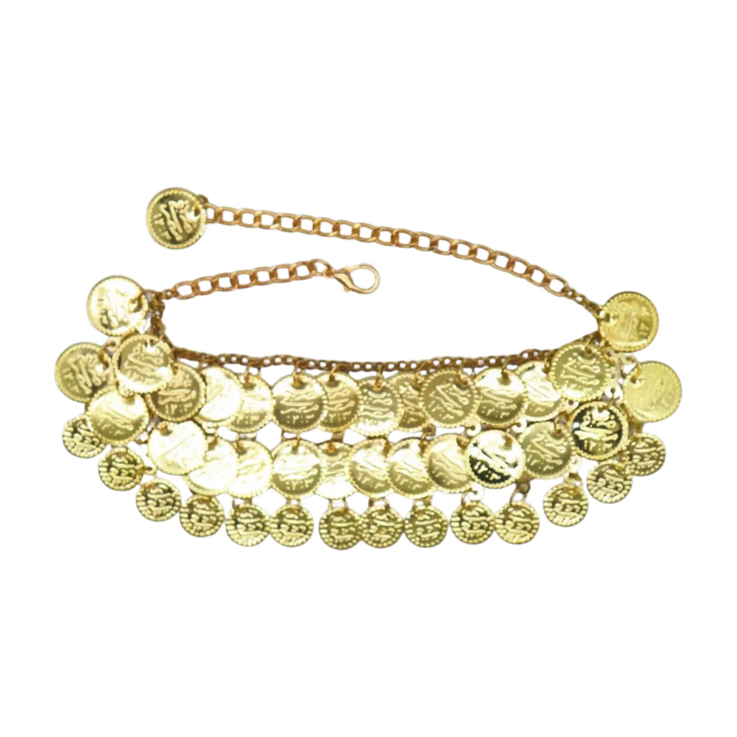 Women Gold Metal Chain Boot Bracelet Shoe Anklet Ethnic Coin Charms