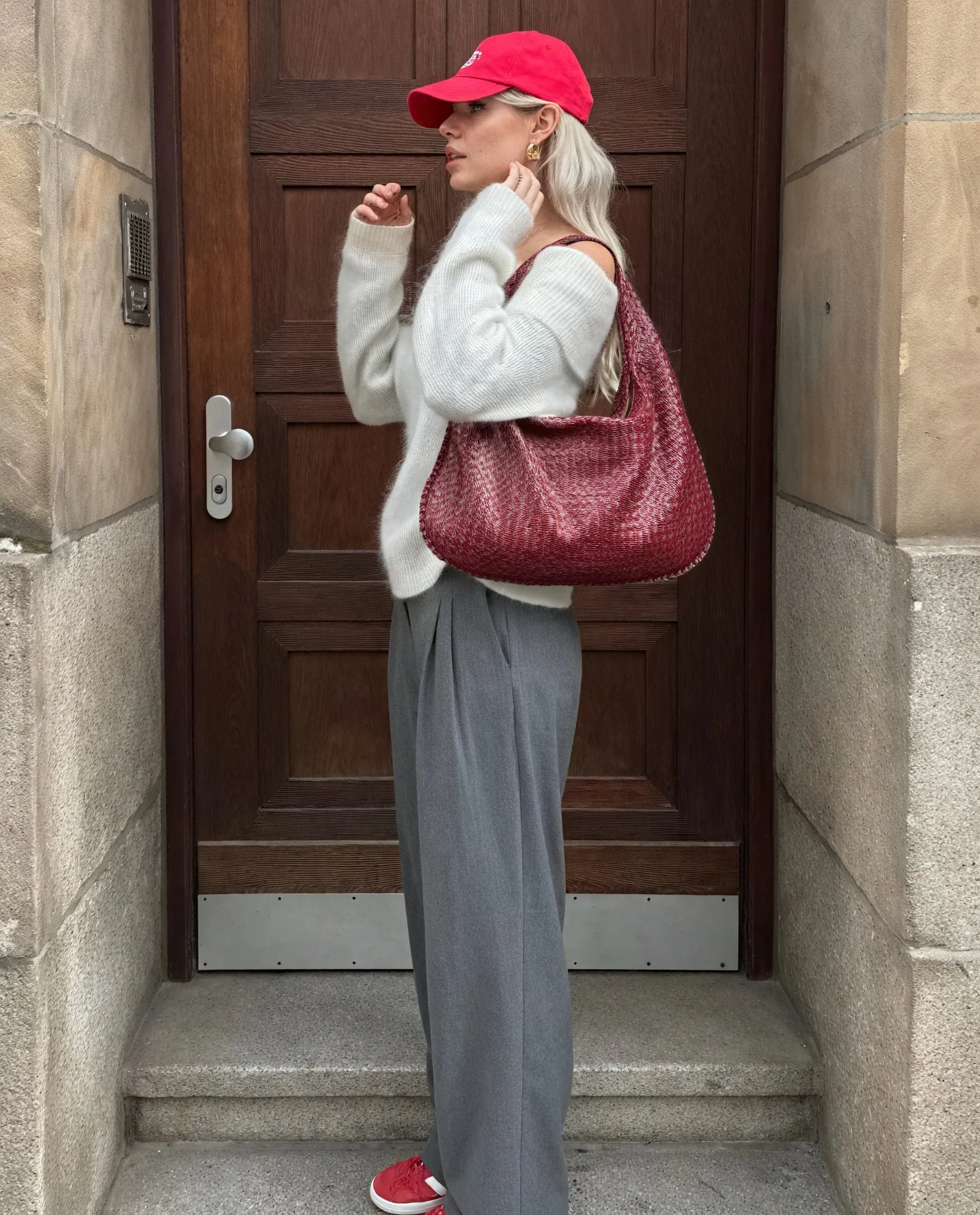 Woven Crescent Shoulder Bag