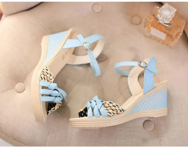 Woven Strap Wedge Sandal