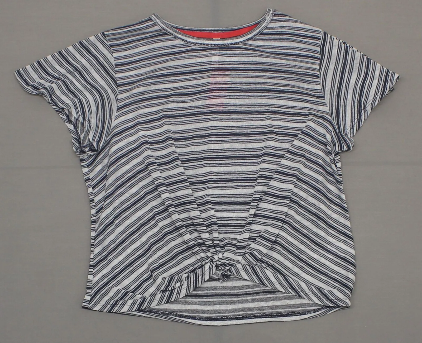 Xhilaration Women's Flutter Sleeve Striped Twist Front Knit Top T-Shirt