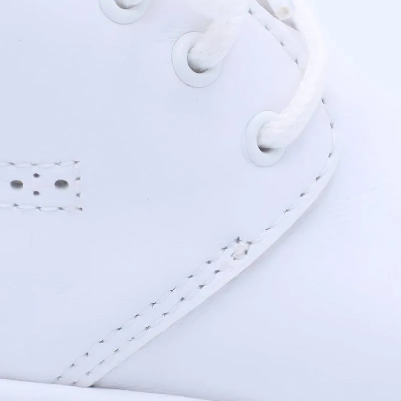 'Zachary' Boys White Leather Lace Boots