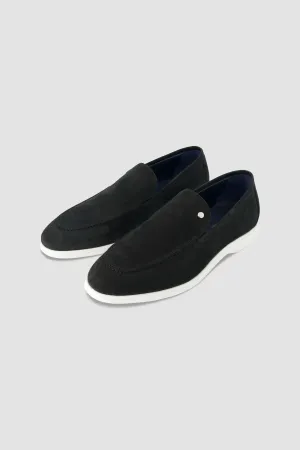 Zilli Black Suede Calfskin Loafers